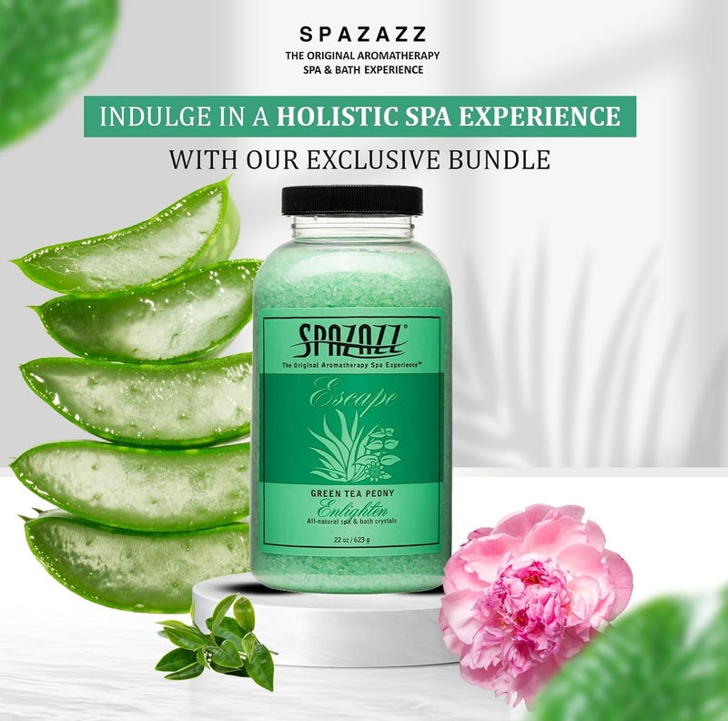 Spazazz Escape 22oz Green Tea Peony Spa and Bath Crystals - Image 4